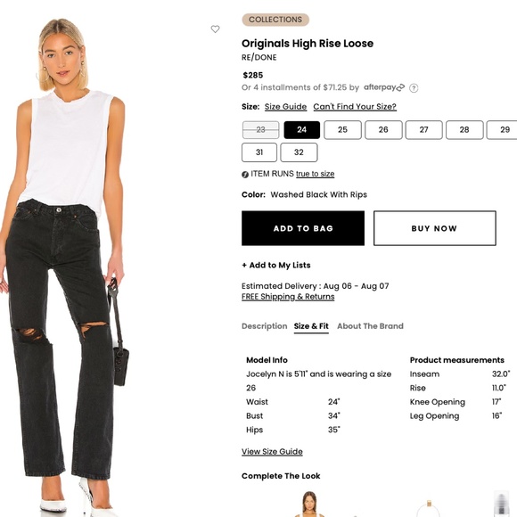 Re/Done Originals Washed Distressed Jeans - Picture 2 of 13